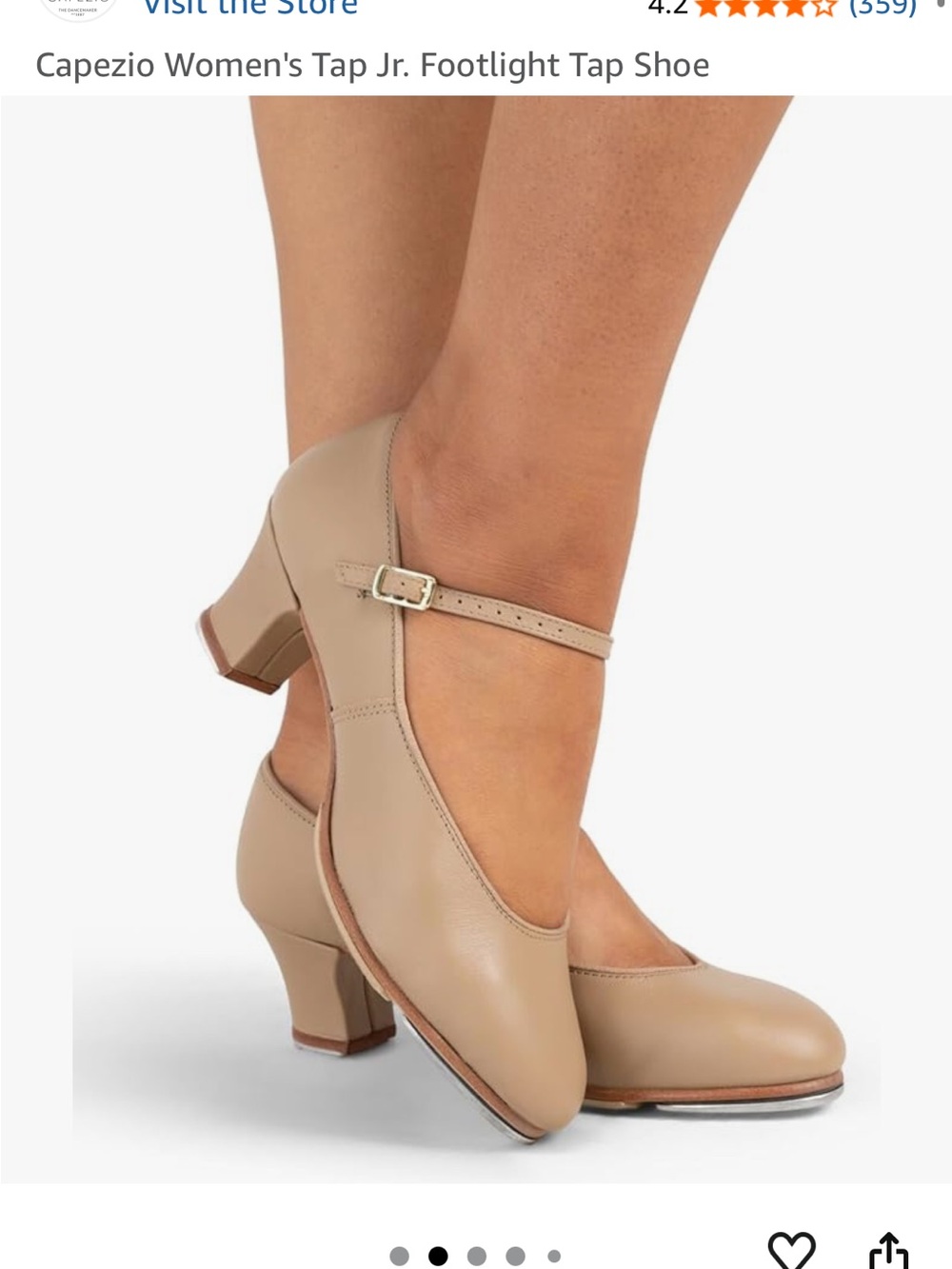 Capezio Beige Mary Jane Tap Heels with Ankle Strap